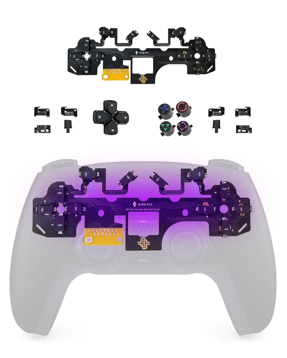 Kit de micro-interrupteurs Omron à 12 boutons pour manette PS5 BDM-030/040/050/060 - Déclencheur de
