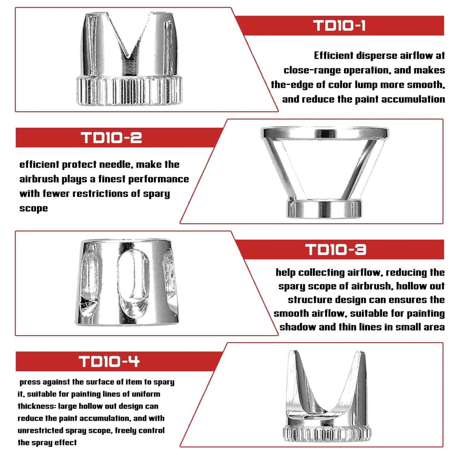 Kit d'accessoires pour capuchon de couvercle d'aérographe, couronne/Tomahawk/condensage creux/forme