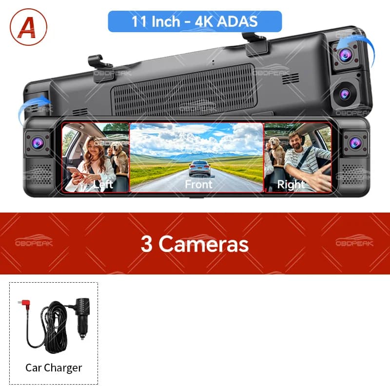 D80 4 canaux 360 ° Caméra de tableau de bord 4K ADAS BSD, rétroviseur avant, arrière, gauche, droi