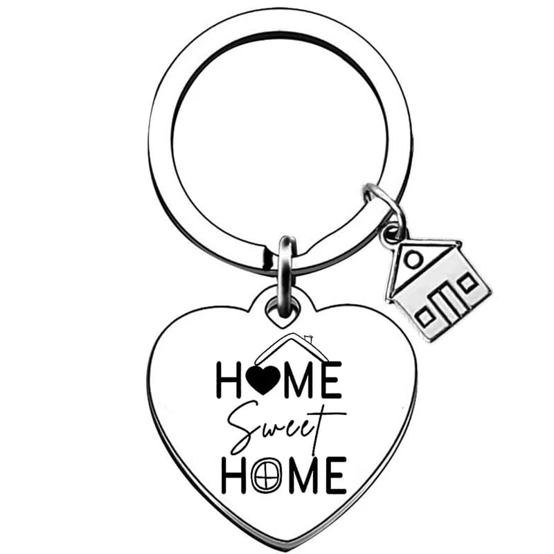 Cœur maison réchauffement cadeaux nouvelle maison, pendaison de crémaillère cadeau porte-clés propri