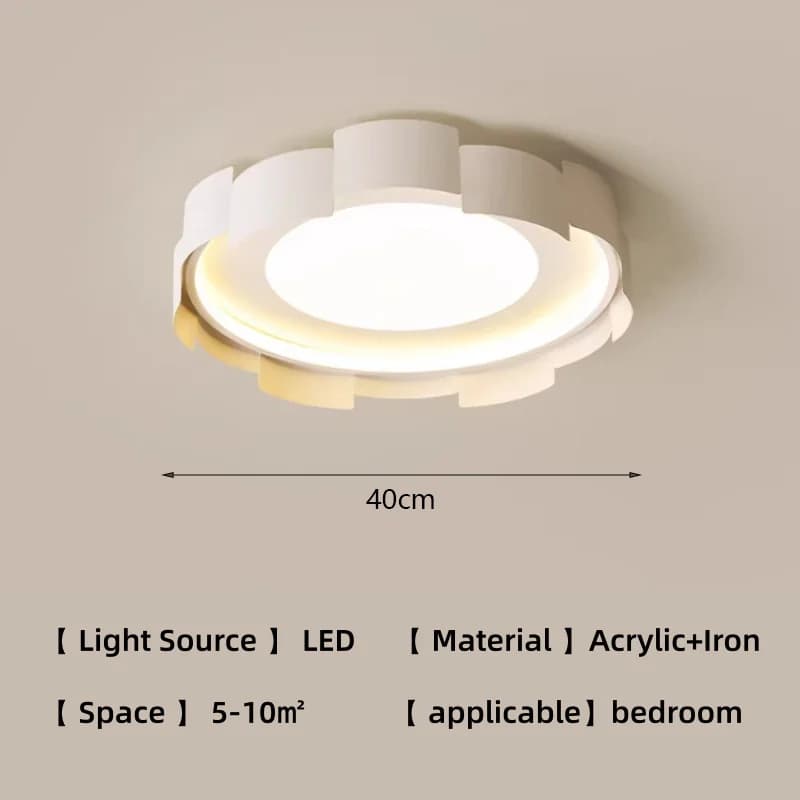 Plafonnier à spectre complet pour chambre à coucher, style moderne et minimaliste, couleur crème, la