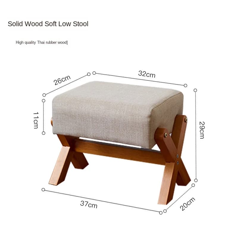 Petit tabouret en bois massif, tabouret à chaussures, banc d'entrée domestique, tabouret bas, tabour