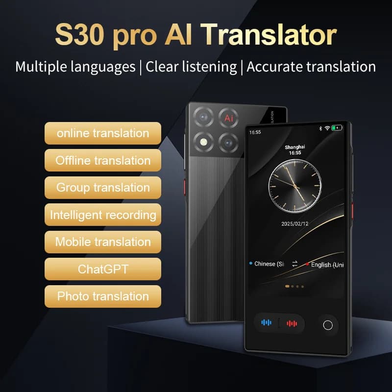 Dispositif de traduction linguistique 148 langues en temps réel, traducteur portable IA ChatGPT inte