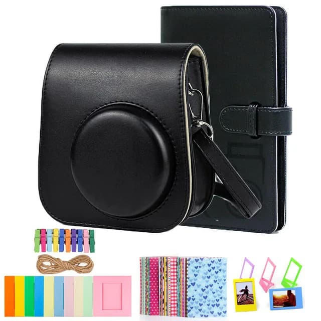 Fujifilm-Ensemble d'appareil photo Instax Mini 11 avec étui, 96 albums photos, 10 cadres photo, 5 ca