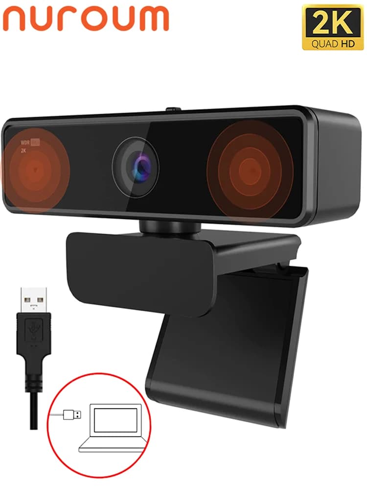 Nuroum-Mini Webcam V11, Haute Qualité, 1080p, 60FPS, Full HD, Plug matchs Play, USB, 2K, pour Ordina