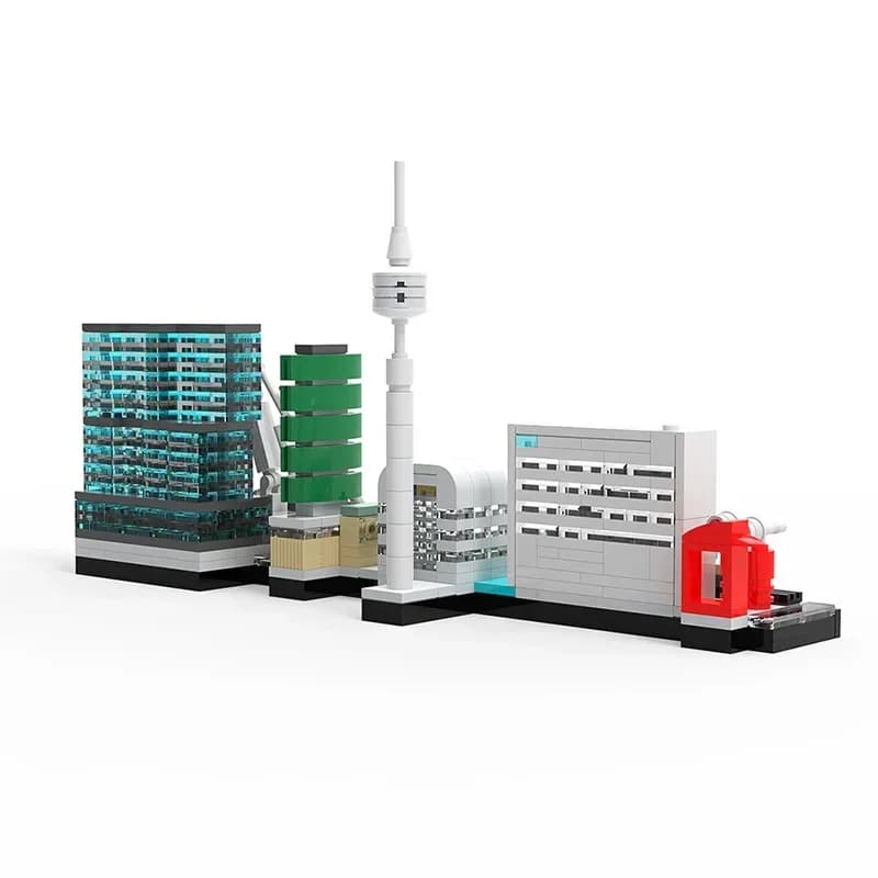 Moc City – blocs de construction modernes avec vue sur la rue, Architecture d'horizon, pays-bas, mod