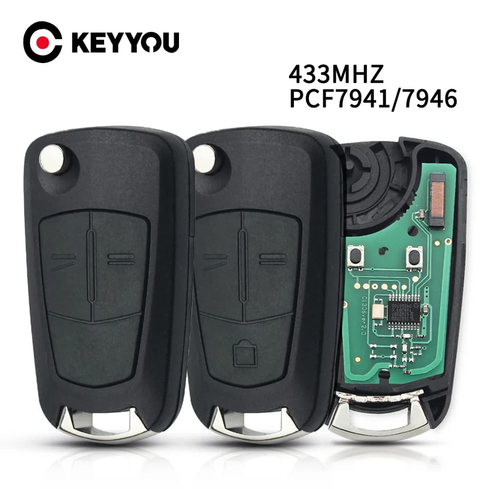 KEYYOU – clé télécommande de voiture à rabat, 433Mhz, pour Opel/Vauxhall Astra H 2004-2009 Zafira B