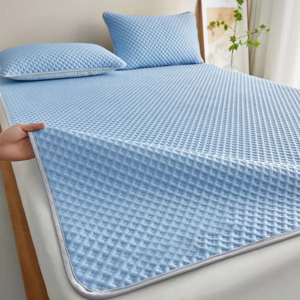 Matelas rafraîchissant respirant, confortable et doux pour la peau, en soie glacée, léger, lavable,