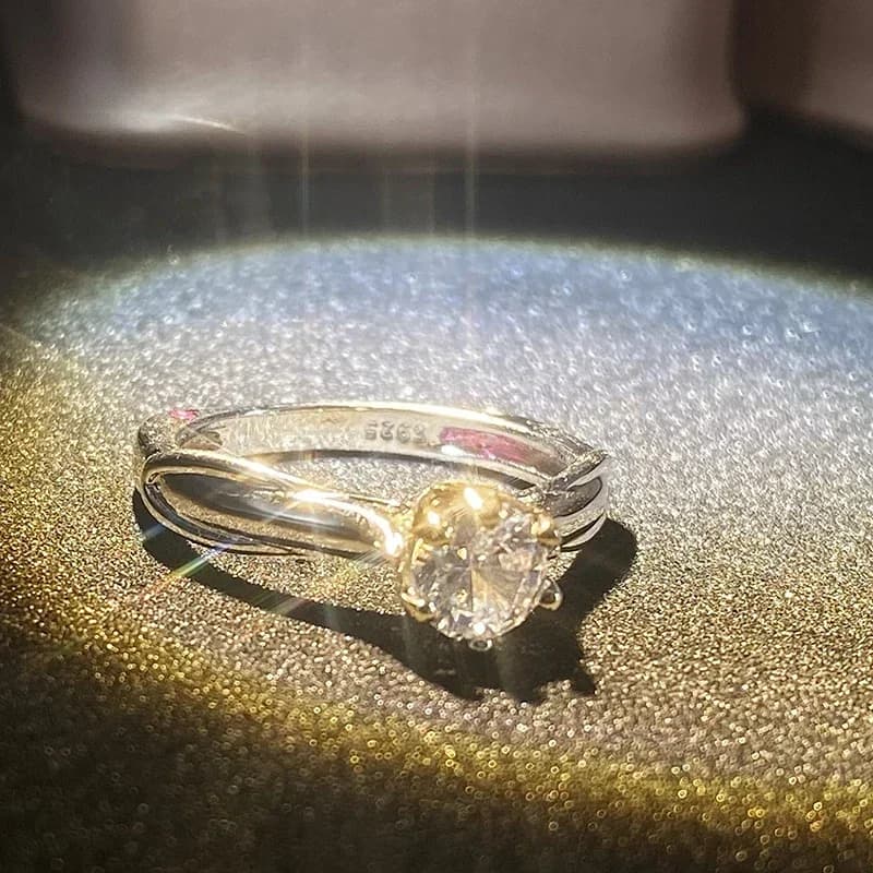 Bague en or pur 18 carats pour femmes, bagues Moissanite avec pierres précieuses naturelles, bijoux