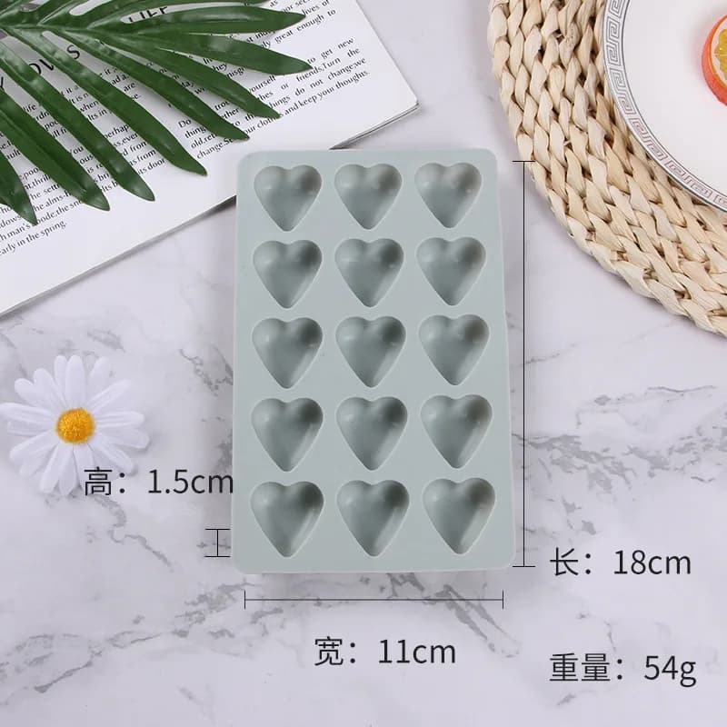 Moule rond en Silicone pour glaçons en forme de cœur, en résine de chocolat, carré en plastique, fab