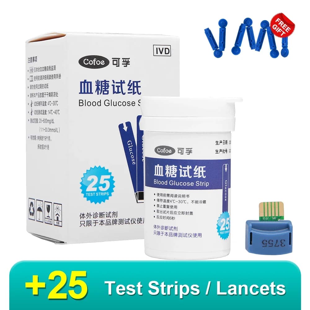 Bandelettes de Test de glycémie, cholestérol, acide urique, avec aiguilles de lancettes uniquement p