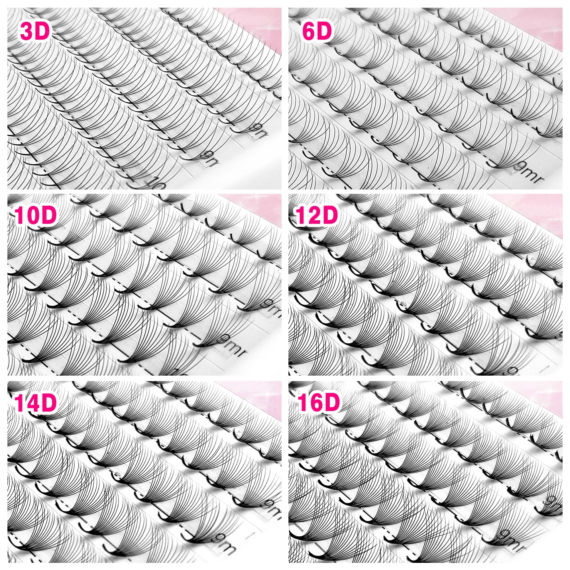 CoMango 300Fans préfabriqués volume fans vison vaporeux base pointue cils extension 3D / 6D / 10D /