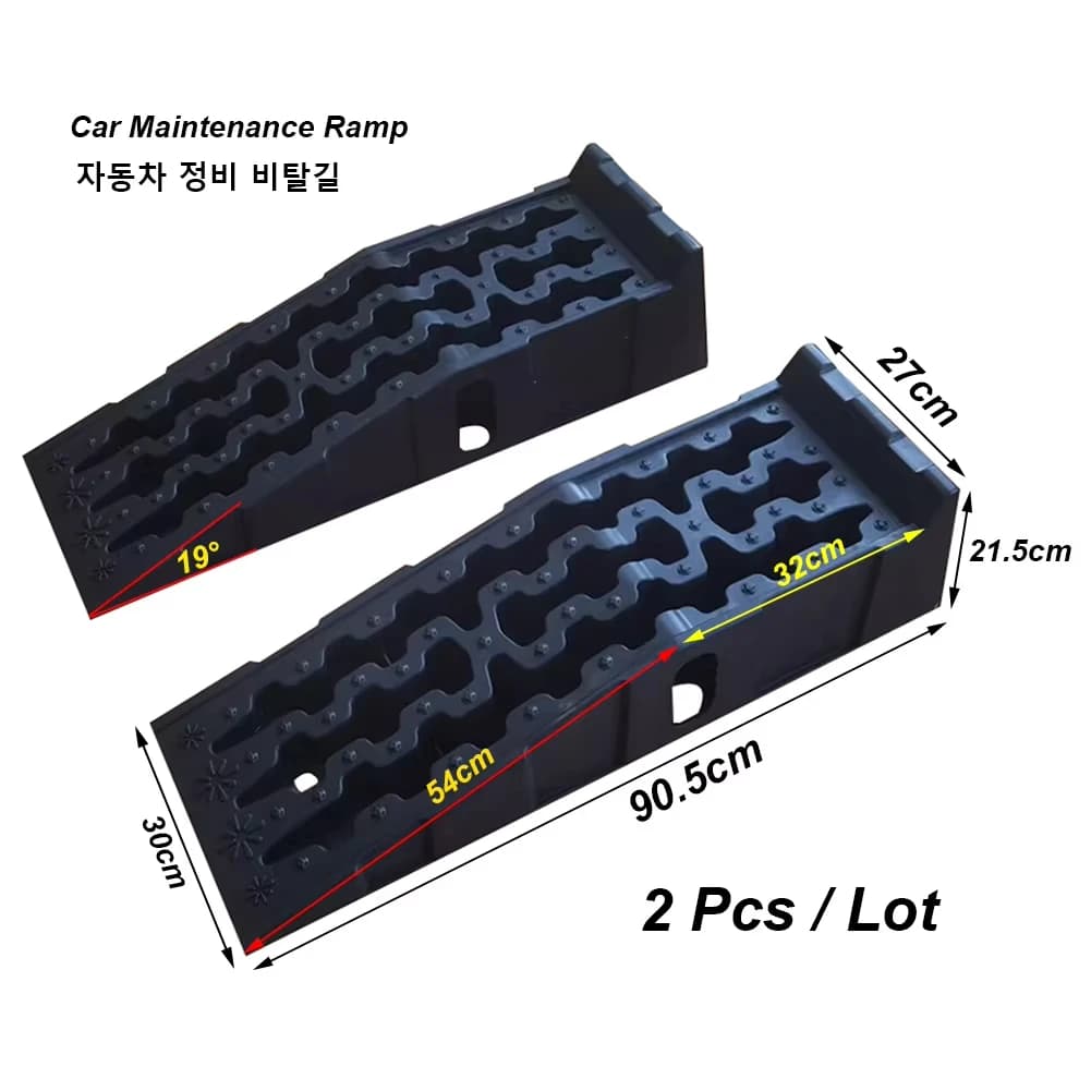 2 pièces rampe d'entretien de voiture 90.5x30x21.5cm coussin de levage de pneu de voiture outils de