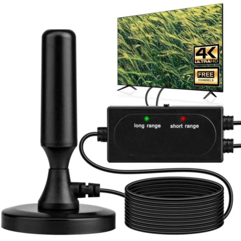 Antenne TV numérique 4K 1080P intérieure/extérieure avec amplificateur pour camping-car, camping, ma