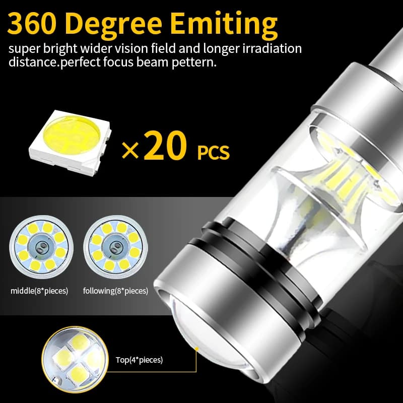 Projecteur de voiture LED DRL CANbus, feux de jour, KIT 1157, 408, 308 RCZ, P21, 5W, 3008 BAY15D, 2x