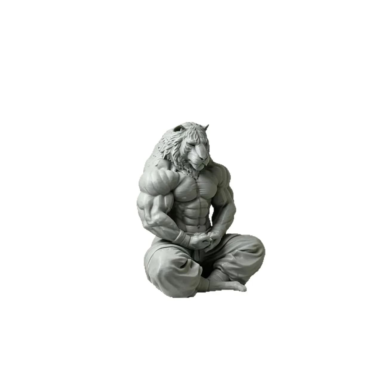 Statue de lion méditant, décoration de bureau à domicile, figurine de lion fantaisie, décoration mul
