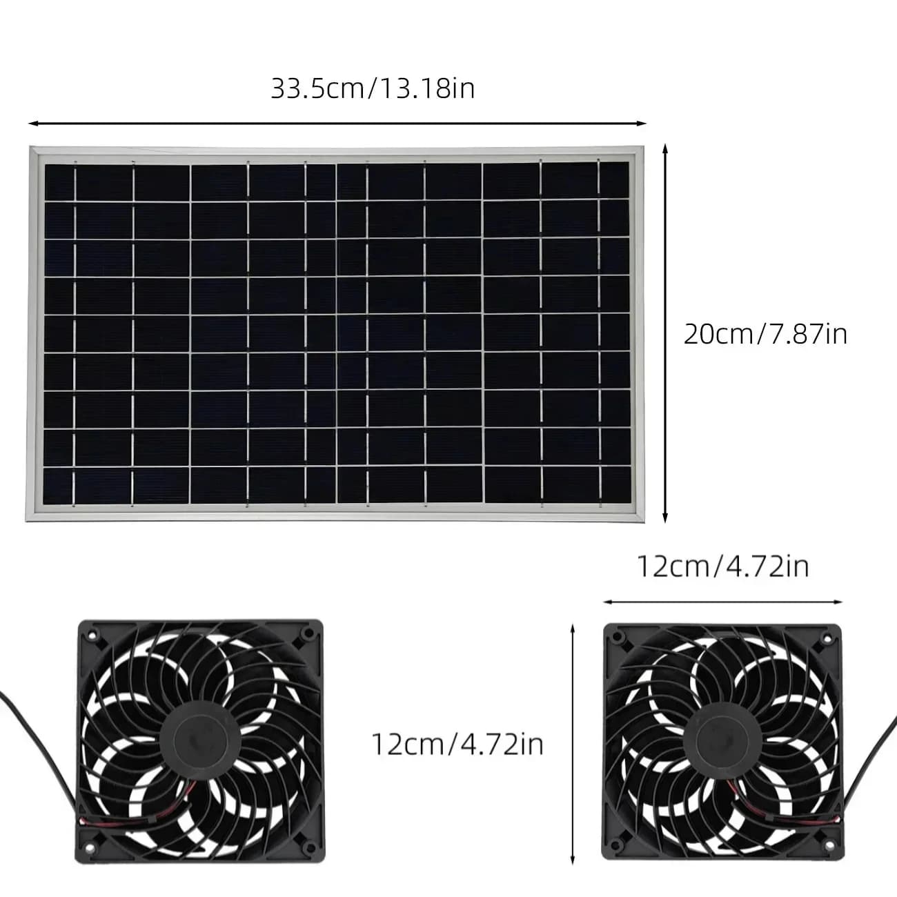 Kit de ventilateur d'extraction solaire 10W 15W pour grenier, avec double ventilateur, résistant aux