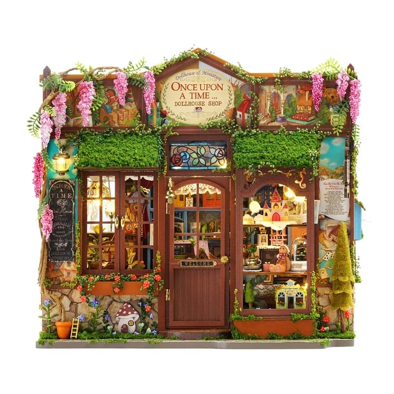 OUZEY Kits de modèles de maison de poupée miniature en bois avec meubles, pour cadeau d'anniversaire