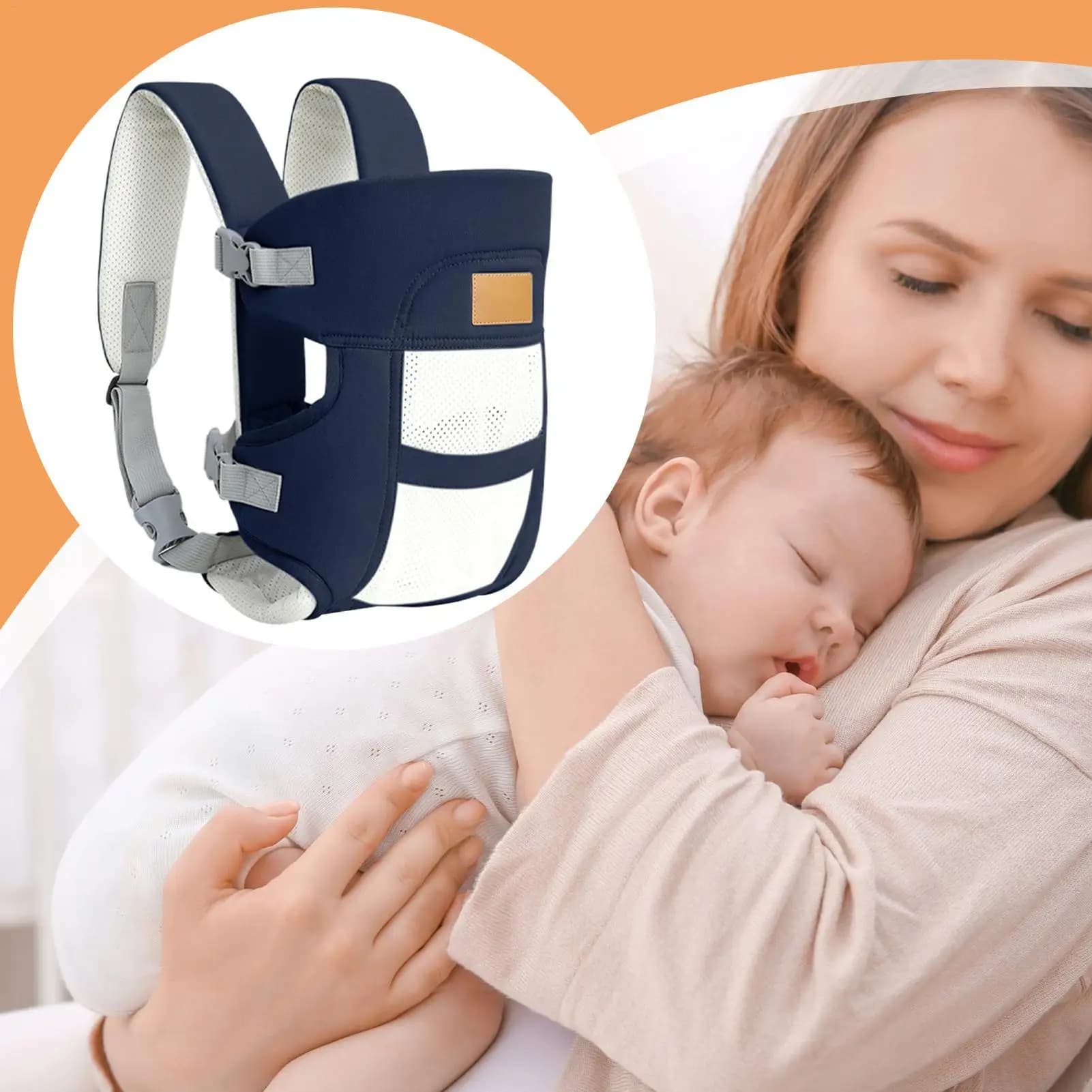 Porte-bébé de poitrine léger, ergonomique, respirant, sac à bandoulière horizontal, Support de tête