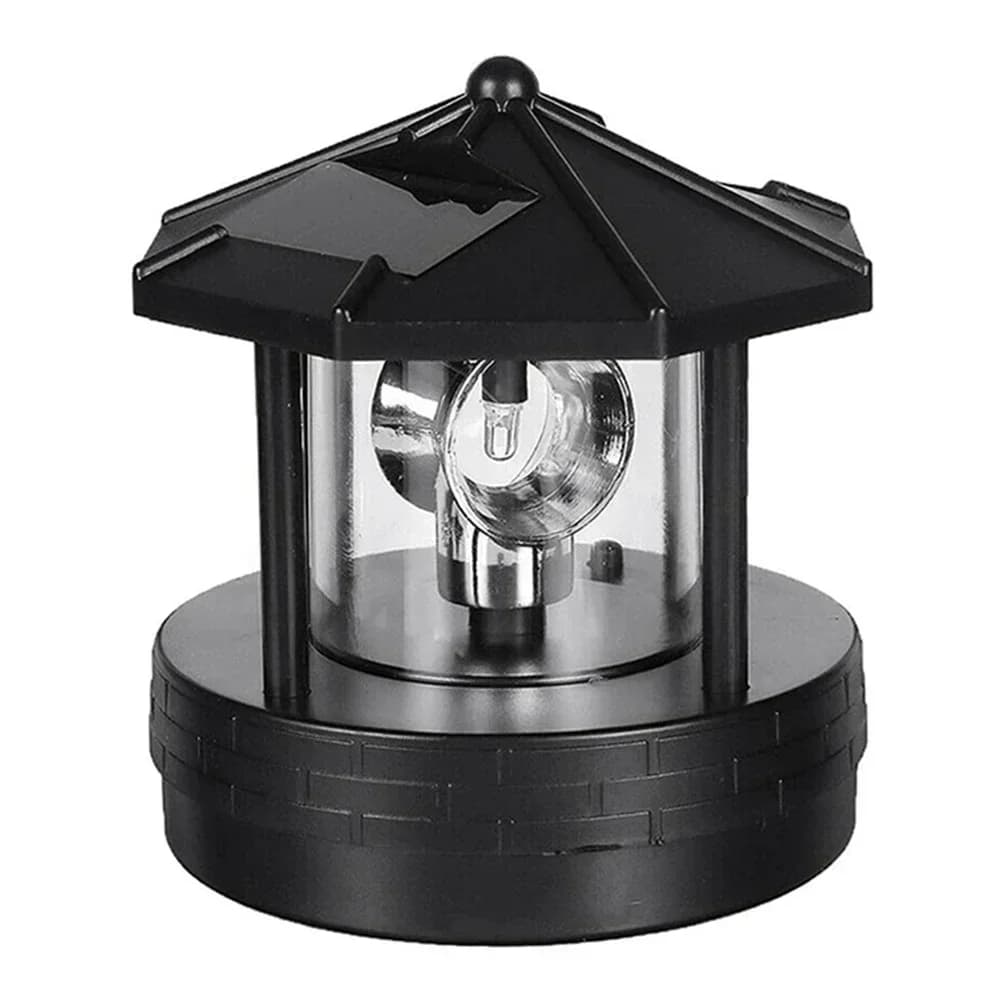 Phare rotatif solaire LED lumières solaires lampe de paysage rotative à 360 degrés lampe à faisceau