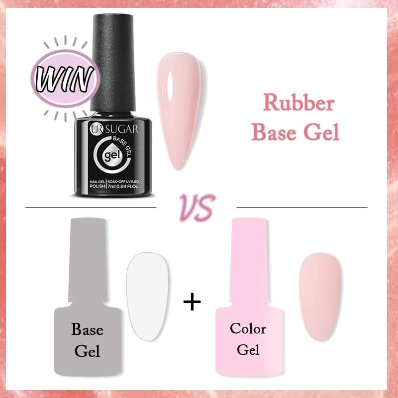 UR SUGAR-Gel de base en caoutchouc cristal nude, vernis à ongles UV LED, document naturel, semi-cont