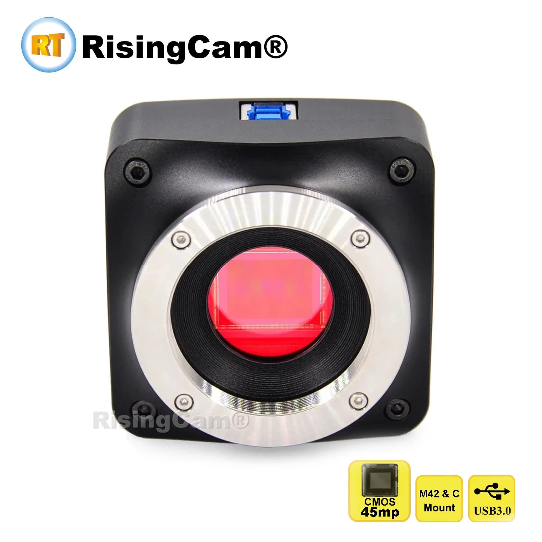 Caméra de microscope numérique RisingCam haute résolution 45mp imx294 avec capteur CMOS 1,4 pouce US