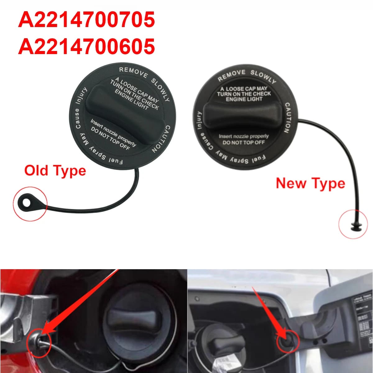 Couvercle de réservoir de carburant de voiture, bouchon de remplissage de gaz A 2214700605 A 22147