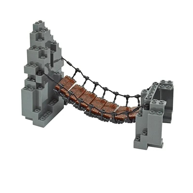 Jeu de pont à tirage pont de montagne pierre classique MOC briques accessoires constructeur blocs de