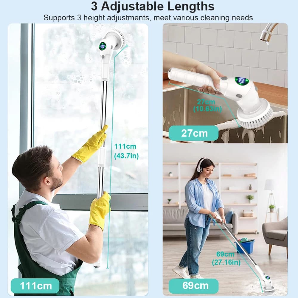 Brosse à livres électrique rotative sans fil, ménage multifonctionnel, cuisine, fenêtres, toilettes,