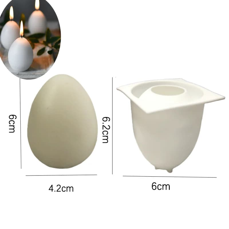 Moule en silicone de bougie faite à la main en forme d'oeuf de Pâques 3D, simulation de bricolage, m