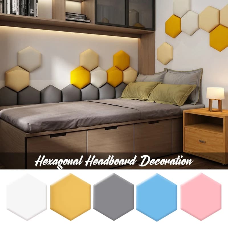 Planche de sauna hexagonale nordique pour chambre d'enfant, autocollant mural 3D, autocollant mural