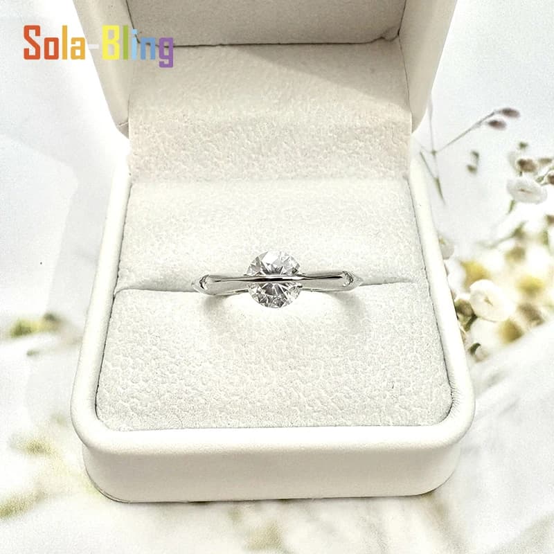 Sola-Bling 100% Pass diamant testeur Moissanite bague 925 bagues en argent Sterling pour les femmes