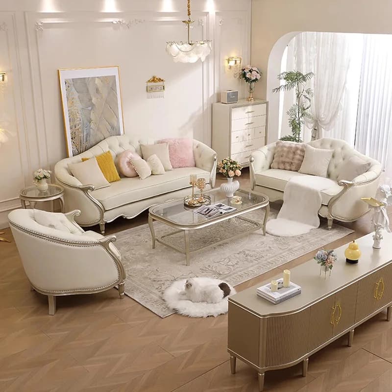 Canapé irrégulier de luxe design blanc intérieur salon clair mode salon canapés décoration Funky Mue