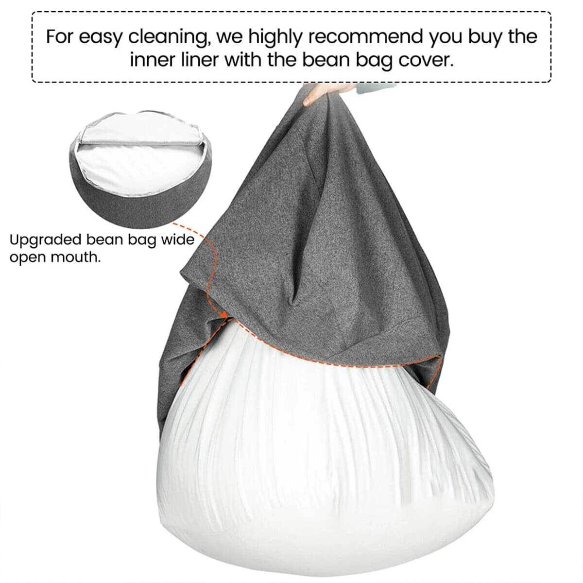 Canapé de remplacement intérieur sans remplissage, doublure intérieure amovible et lavable pour sac