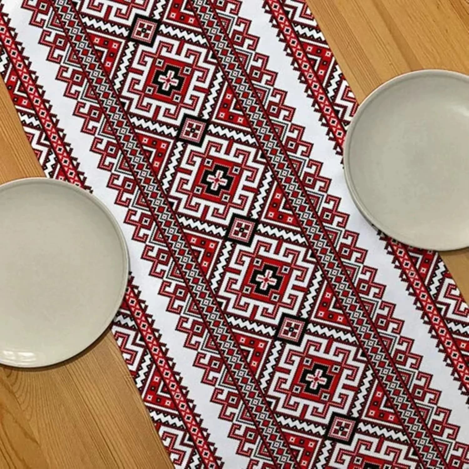 Chemin de Table ukrainien brodé, nappe de Style ferme, décor de Table de noël, chemin de Table moder
