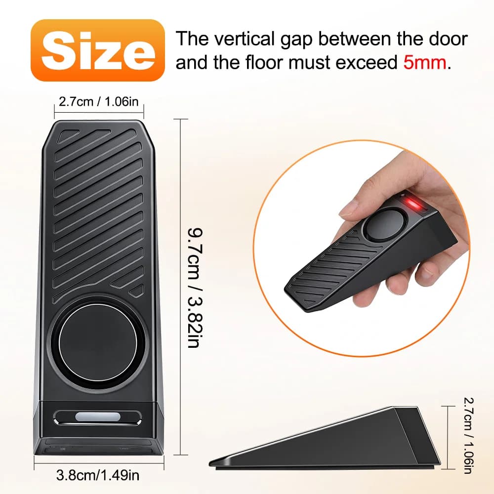 Alarme de porte à capteur de vibration 120 dB, système d'alarme antivol, alerte d'entrée, alarme de