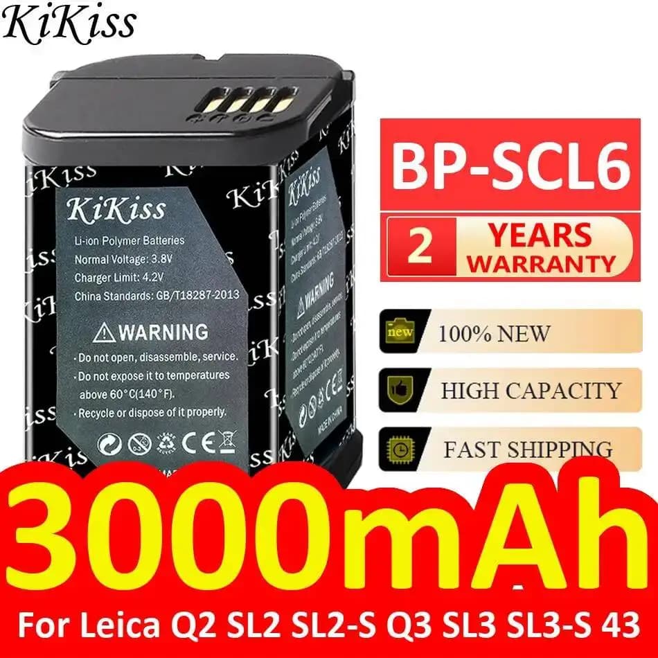Batterie d'appareil photo 3000mAh BP-SCL6 haute capacité pour Leica Q2 SL2 SL2-S Q3 SL3 SL3-S 43