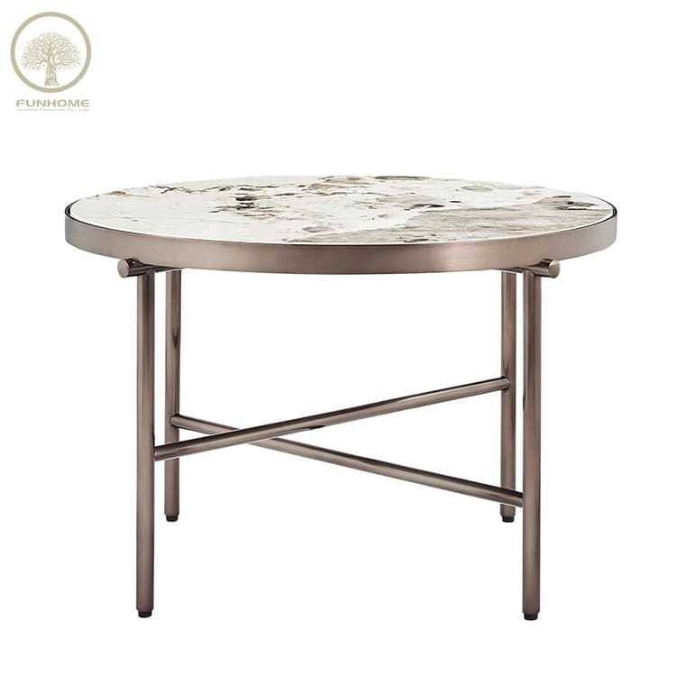 Ensemble de table basse en marbre, table centrale moderne de luxe pour le salon