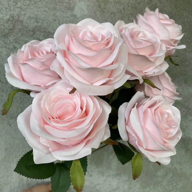 Bouquet de roses artificielles à 9 têtes, accessoires de photographie de mariée, décoration de jardi