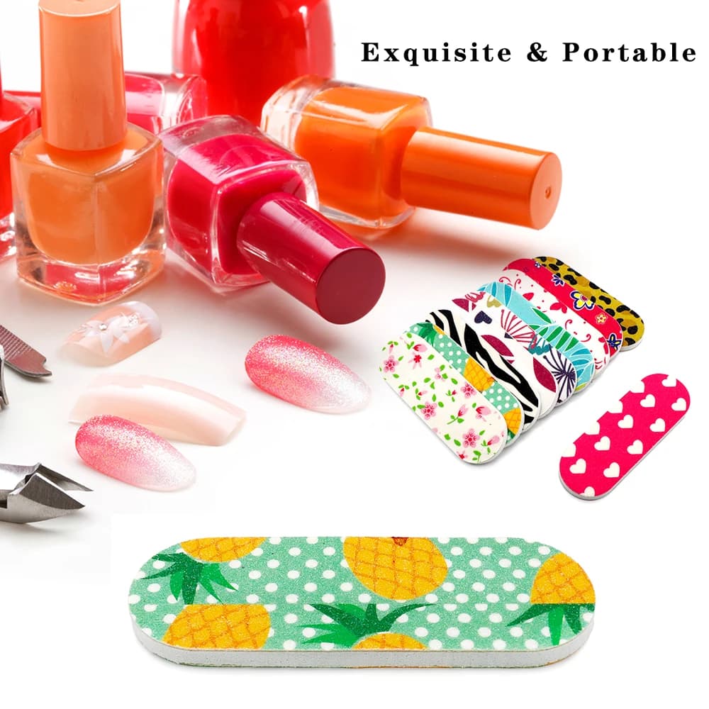 50 pièces limes à ongles planches Double face Mini limes à ongles bloc de ponçage coloré Gel mousse