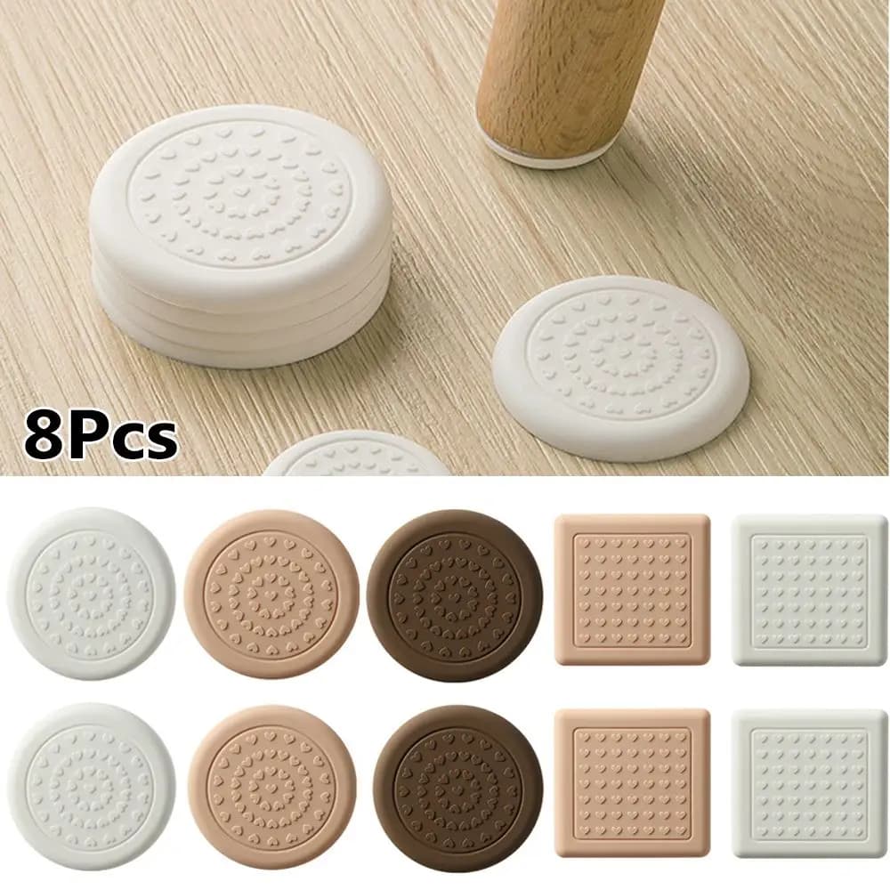 Coussinets de pieds de meubles auto-adhésifs, 8 pièces, antidérapants, en Silicone, couvre-pieds de