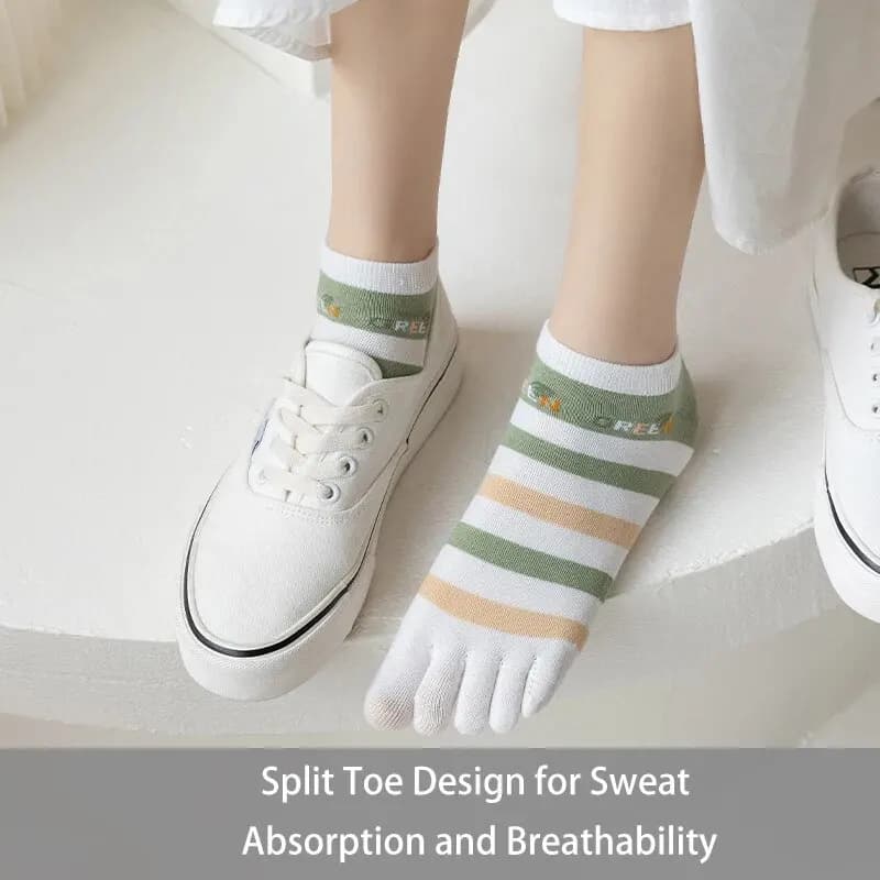 3 paires de chaussettes confortables à cinq doigts pour femmes, mignonnes et douces, à la mode, à ra