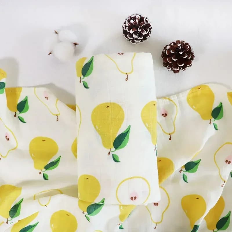 Couverture en Mousseline de Coton et Bambou Doux pour Bébé, Serviette de Bain Ronde pour Poussette,