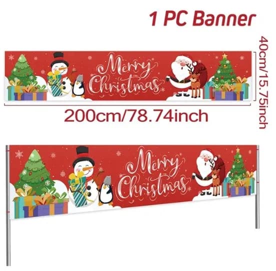 Bannière d'Extérieur pour Noël, Décorations pour la Maison, Bonne Année 2024, 2024