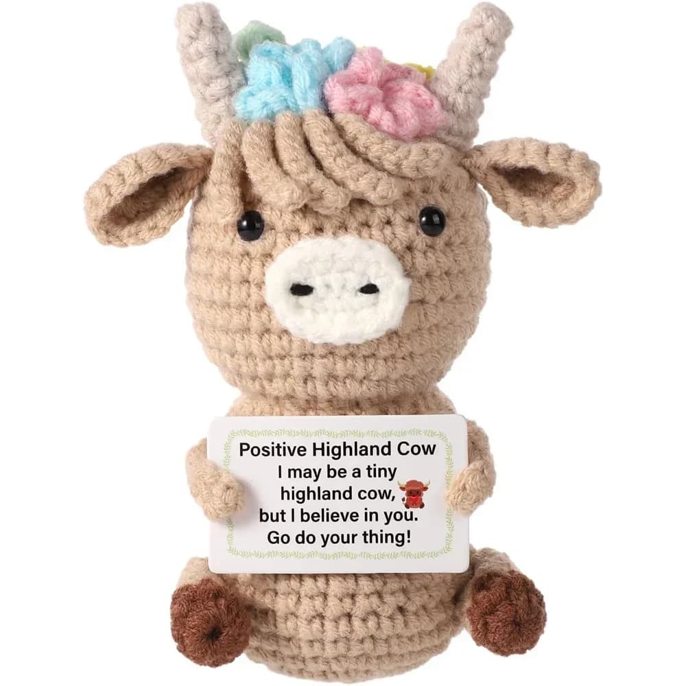 Crochet émotionnel vache poupée décoration accessoires de bureau énergie positive vache poupée maiso