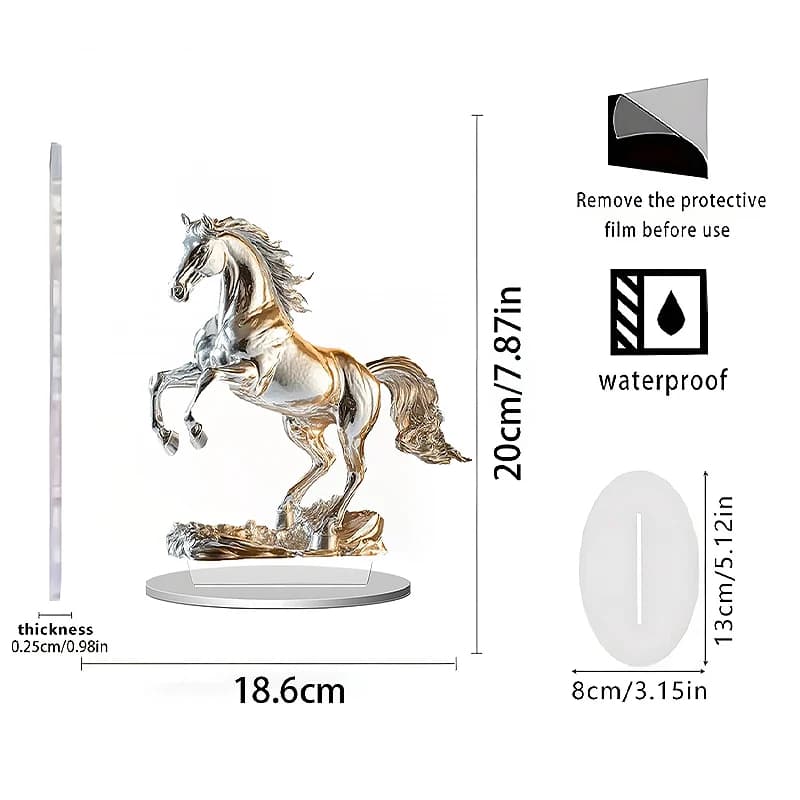 Vente flash : Le nouveau cheval blanc en acrylique transfrontalier est idéal pour la décoration inté