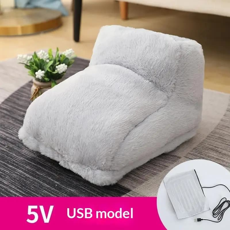 Chauffe-pieds électrique USB, coussin en peluche confortable, couvre-pieds chaud pour Couple, coussi
