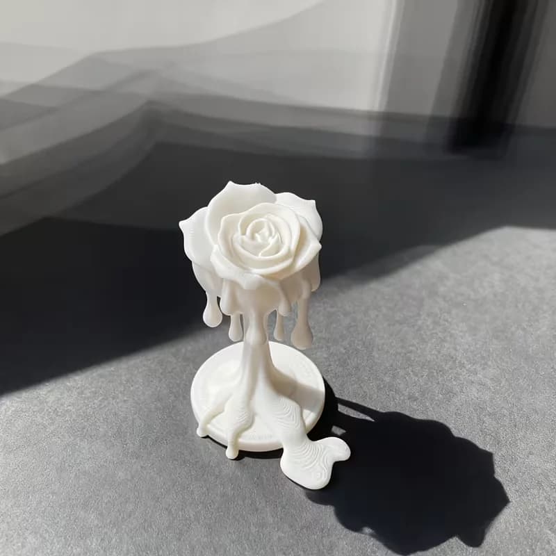Statuette de rose fondante, statue de rose noire, décoration florale gothique pour table, chambre, r