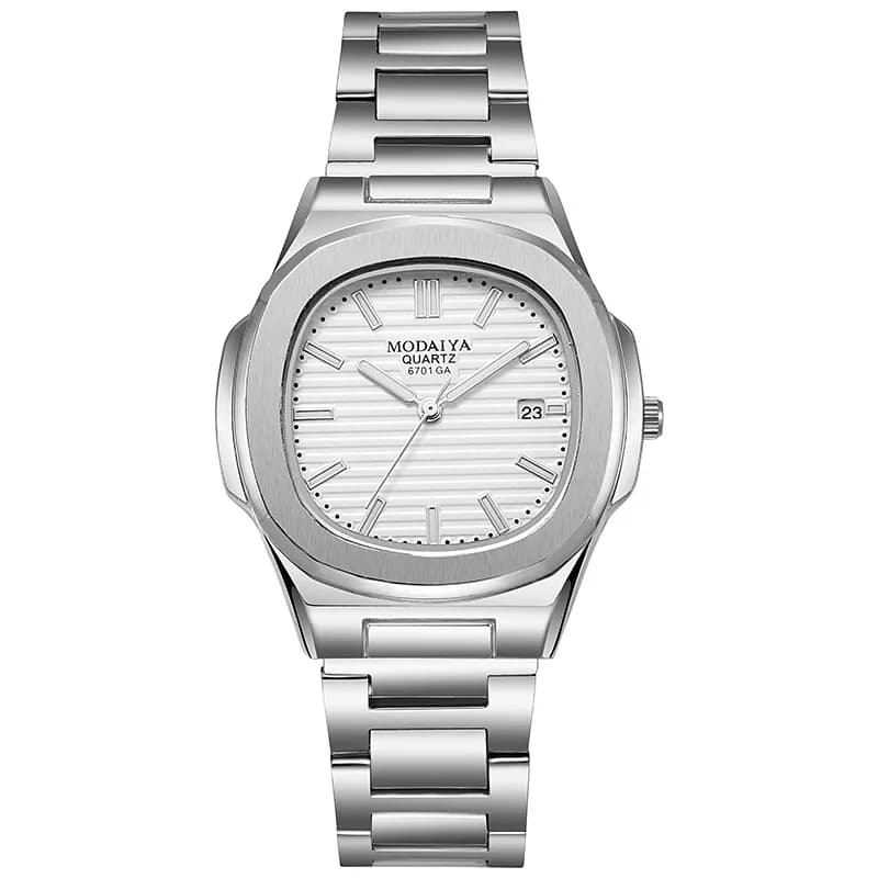 Montres à quartz carrées de luxe pour hommes, design classique à rayures, cadran avec bracelet en ac