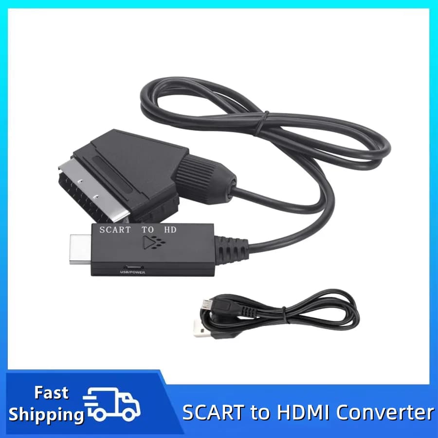 Câble convertisseur HD 1080p SCART vers HDMI, adaptateur de câble Audio-vidéo pour entrée et sortie